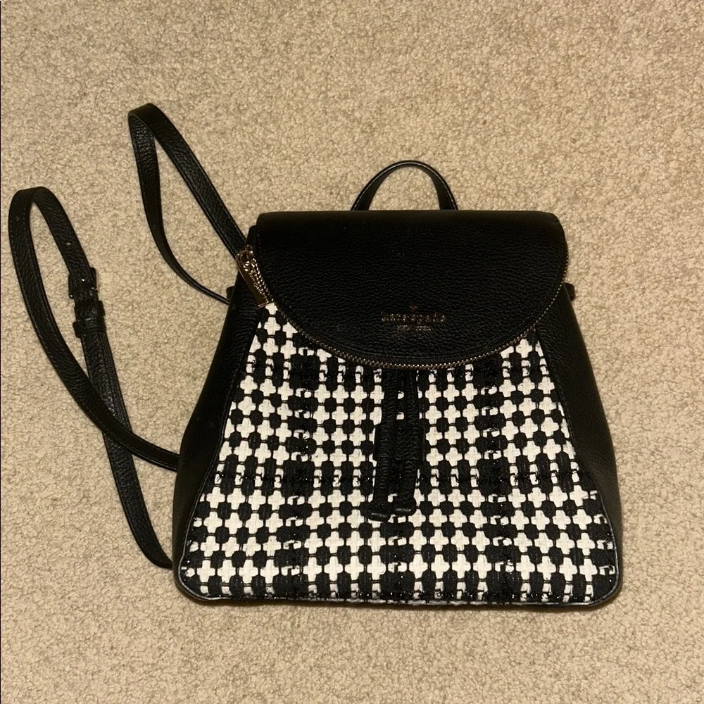 Kate Spade Leila Tweed Fabric Medium Flap Backpack